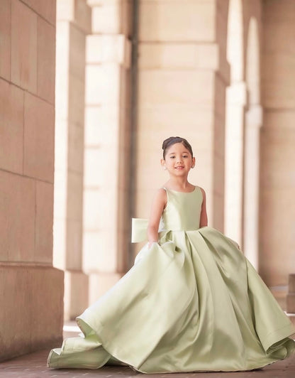Robe demoiselle d’honneur fille mikado longue |Mirabella